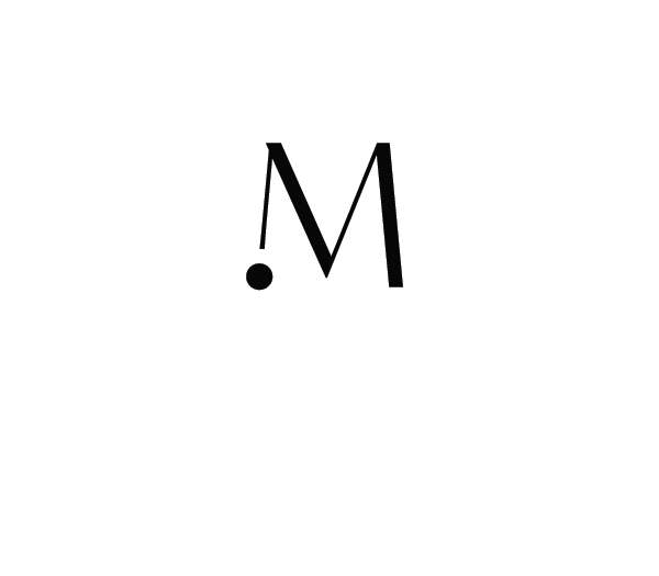 MomCo logo. A capital M with a dot on the end of the left leg of the M. Under the logo it says: The MomCo.